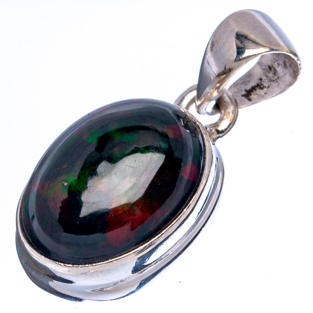Large Rare Black Opal Pendant 1" (925 Sterling Silver) P43452