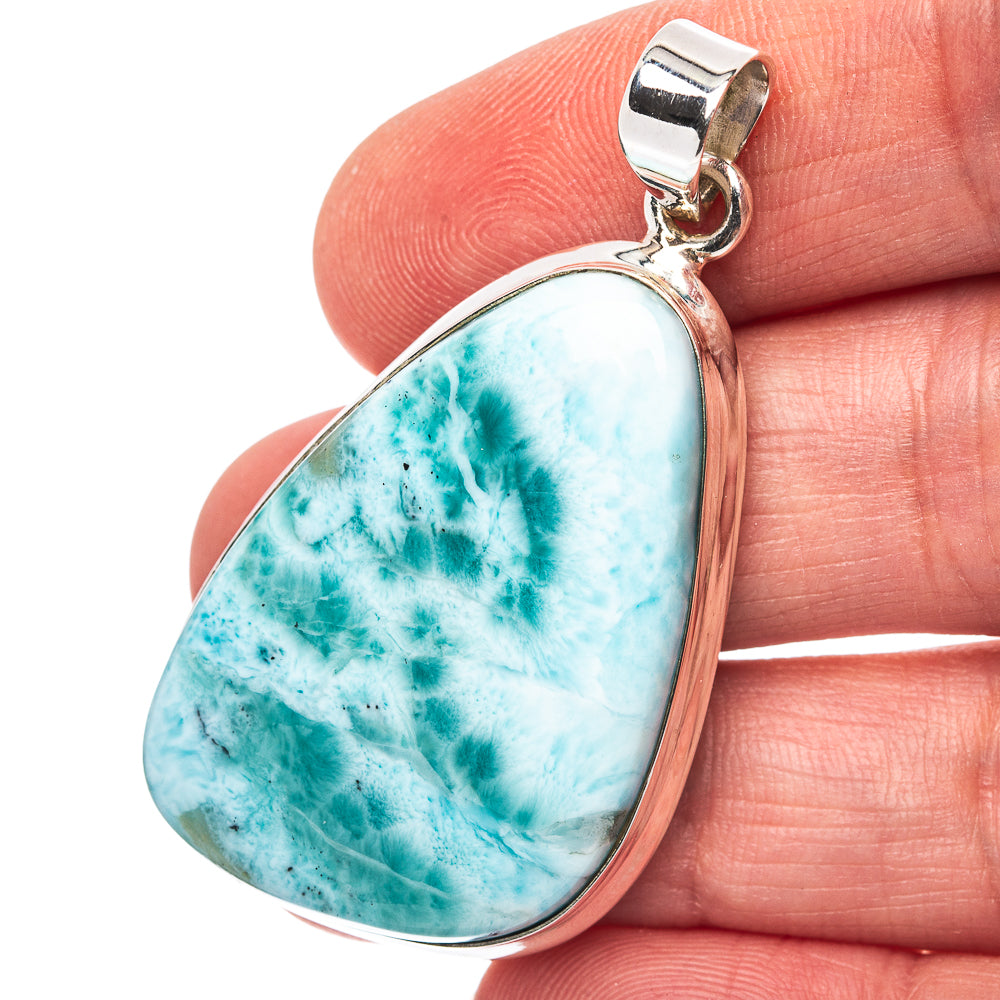 Larimar Pendant 2" (.925 Sterling Silver)