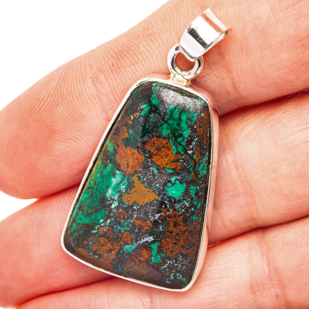 Cuprite Chrysocolla Pendant 1 5/8" (.925 Sterling Silver)