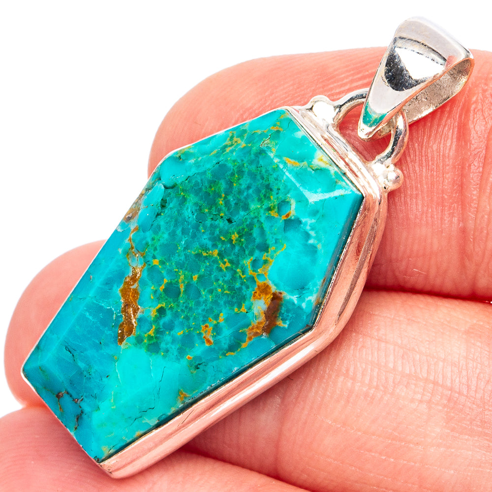 Mohave Turquoise Pendant 1 3/8" (925 Sterling Silver) P45136