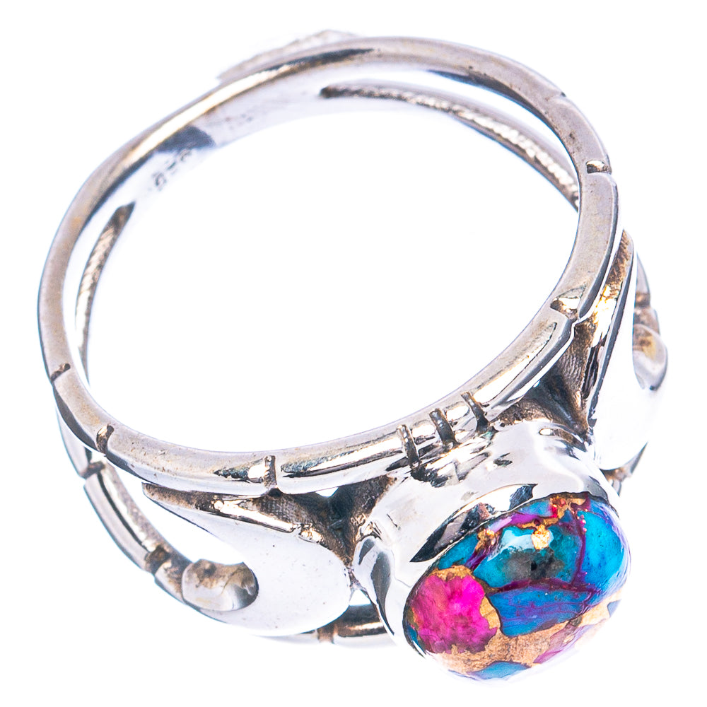 Pink Dahlia Mohave Turquoise Ring Size 7.75 (.925 Sterling Silver)