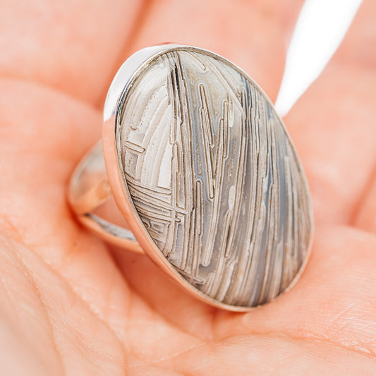 Premium Mexican Lattice Agate Ring Size 7.5 (.925 Sterling Silver)