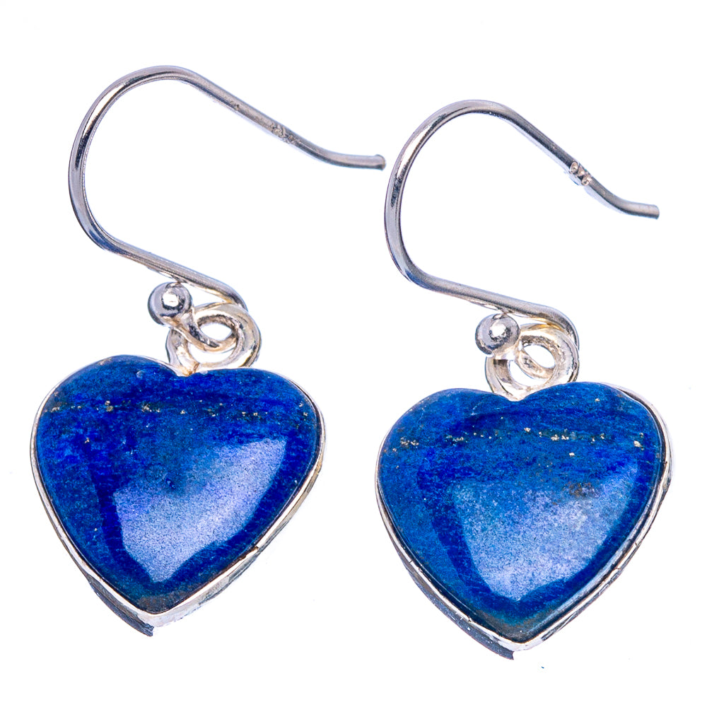Lapis Lazuli Heart Earrings 1 1/8" (925 Sterling Silver) E1710
