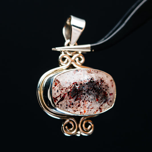 Premium Faceted Lepidocrocite Pendant 1 3/8" (.925 Sterling Silver)