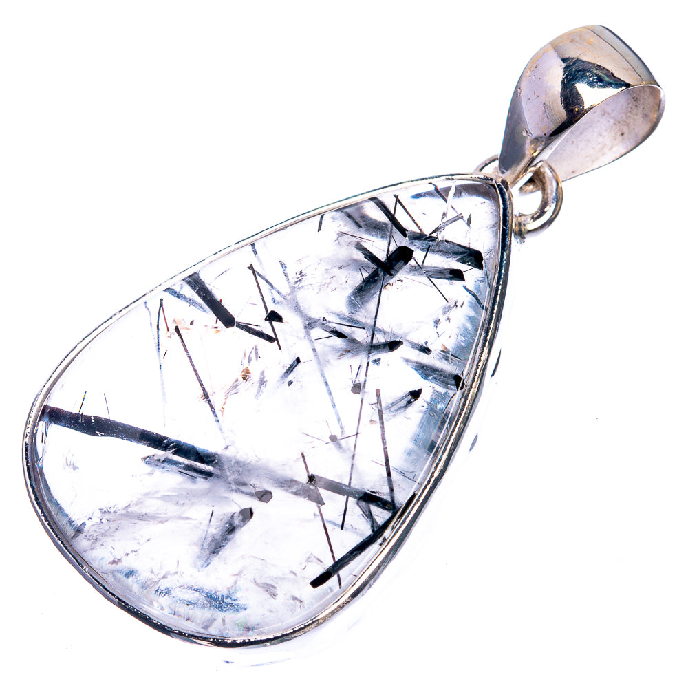 Tourmalinated Quartz 925 Sterling Silver Pendant 1 3/4"
