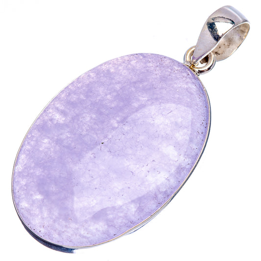 Oval purple aventurine pendant in .925 sterling silver with loop bail