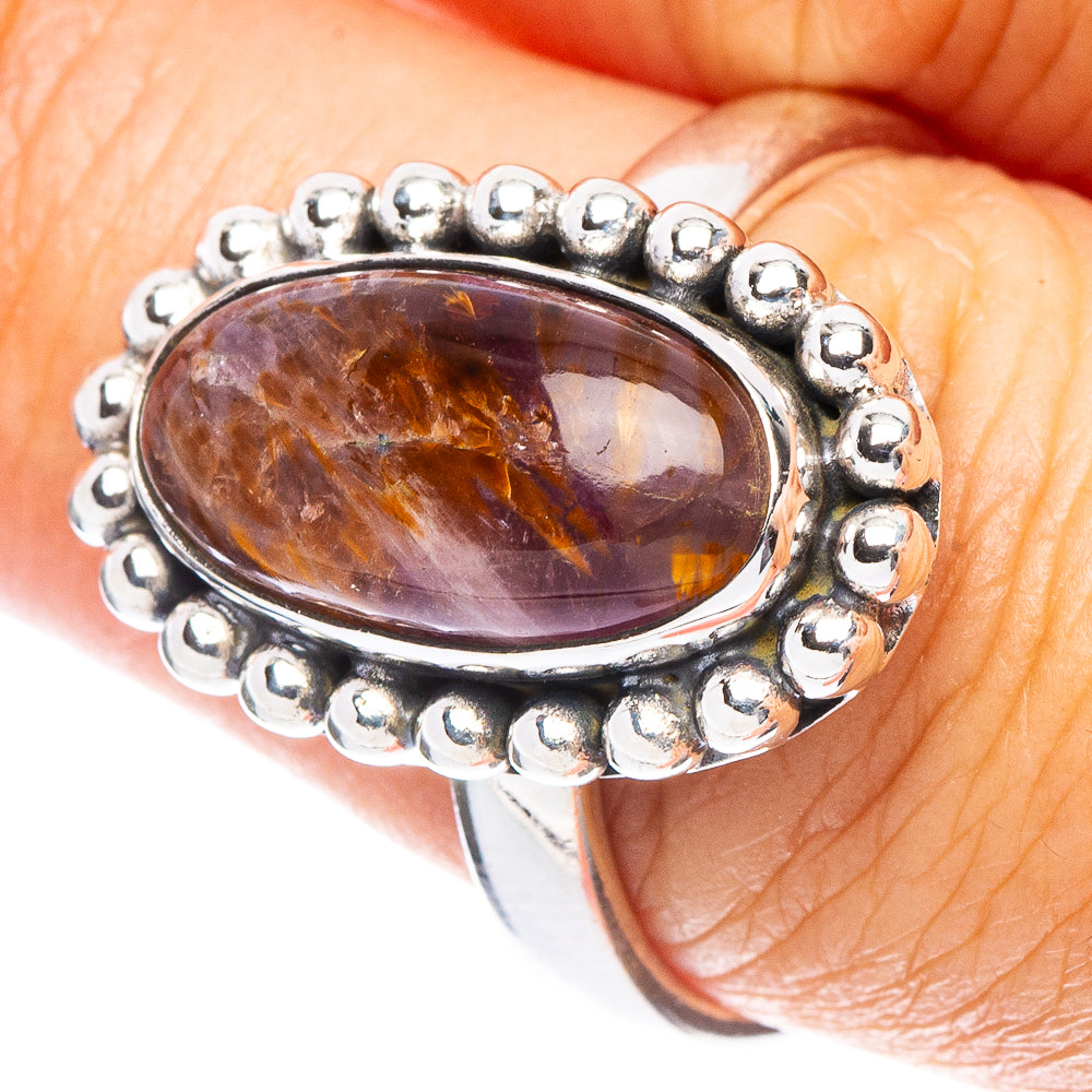 Rare Cacoxenite Amethyst Ring Size 8.5 (925 Sterling Silver) R7286