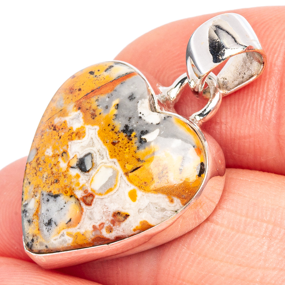 Maligano JasperHeart Pendant 1 1/8" (925 Sterling Silver) P44977