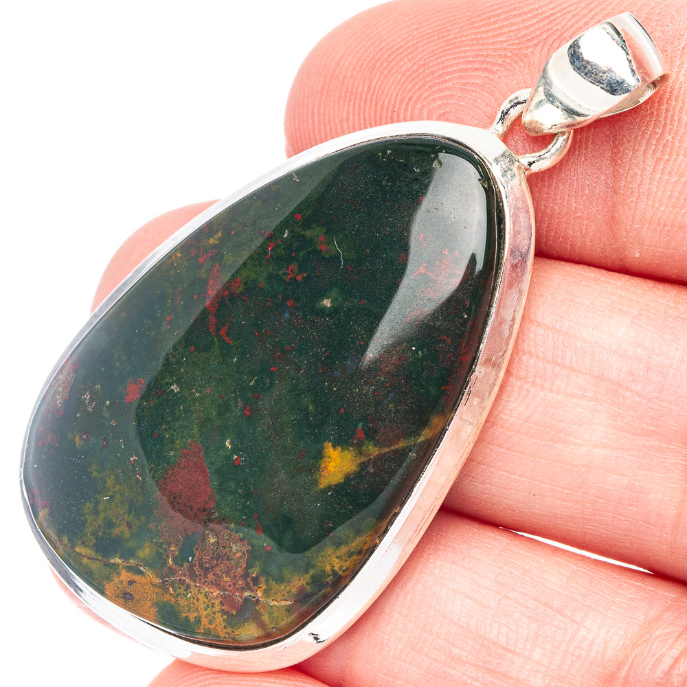 Bloodstone Pendant 1 3/4" (925 Sterling Silver) P44630
