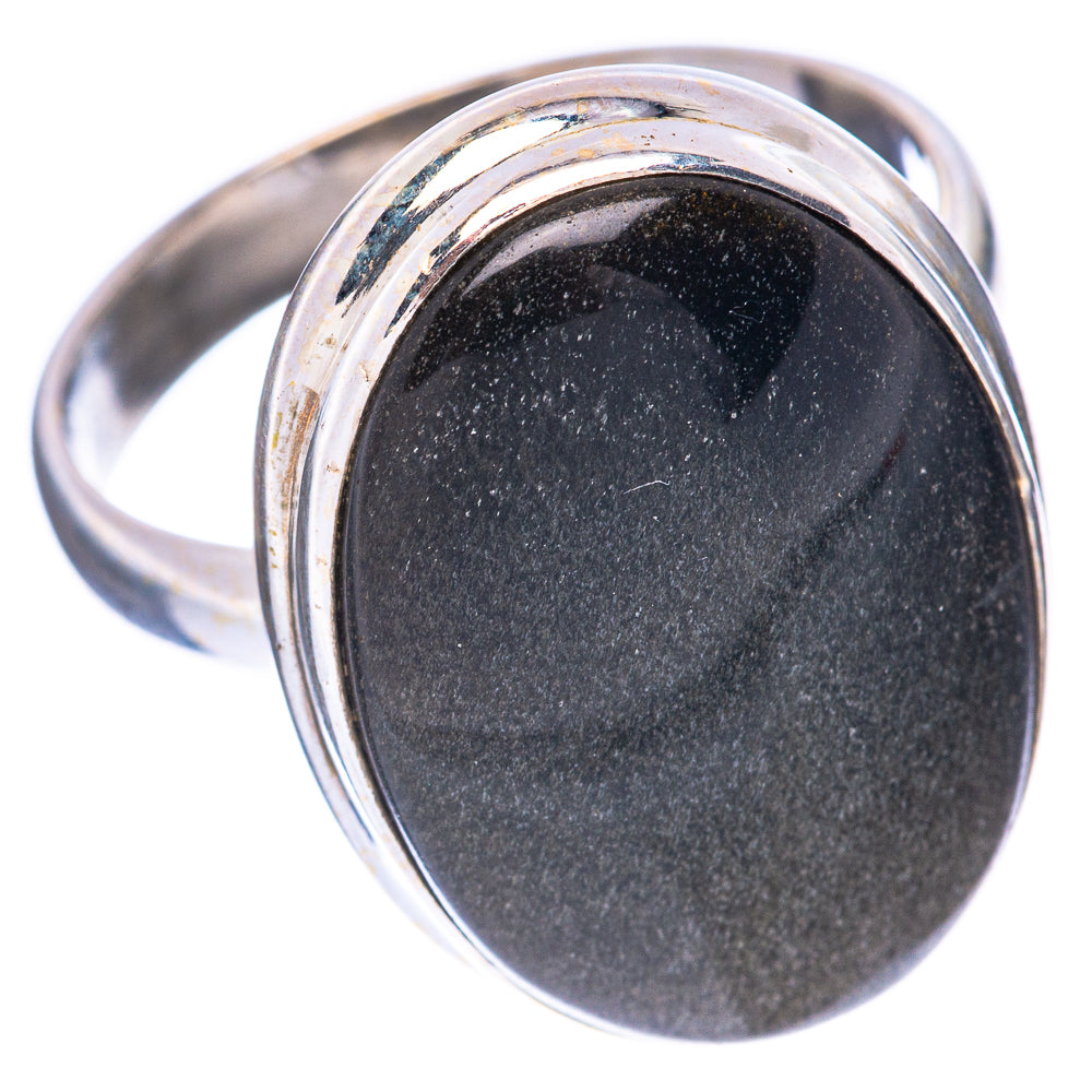 Golden Sheen Obsidian Ring Size 8.75 (925 Sterling Silver) R1624