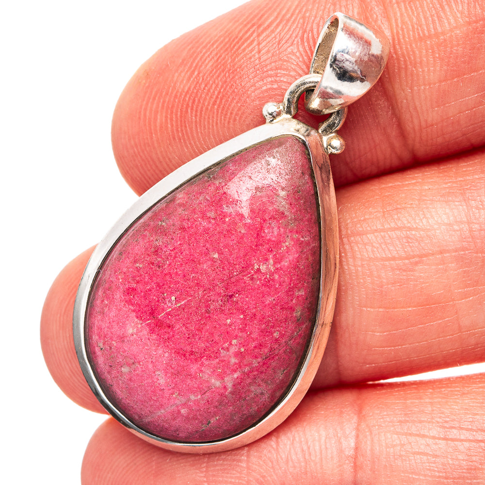 Thulite Pendant 1 1/2" (.925 Sterling Silver)
