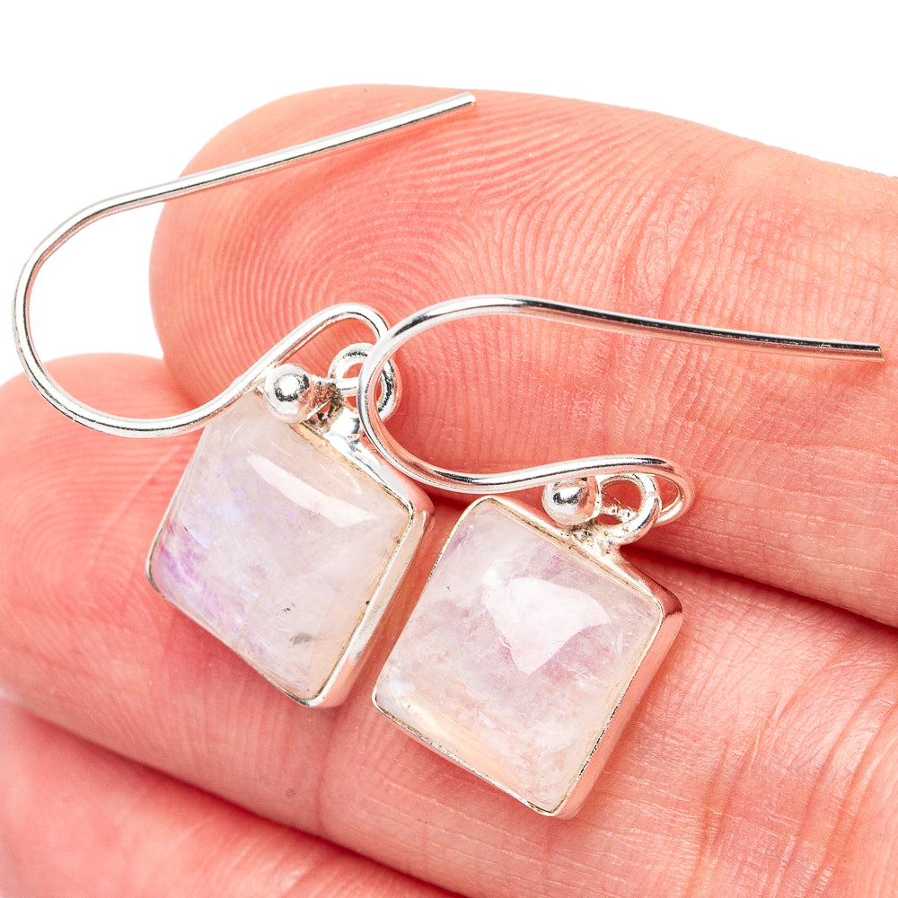 Rainbow Moonstone Earrings 1" (925 Sterling Silver) E3144