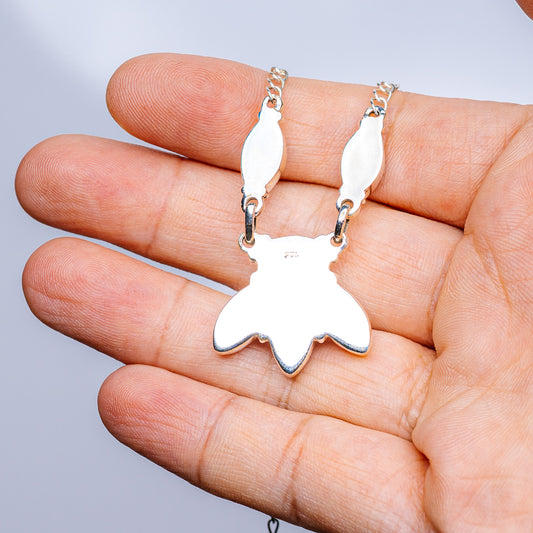 Sterling silver bunny-shaped charm on a link chain with small drop connectors
