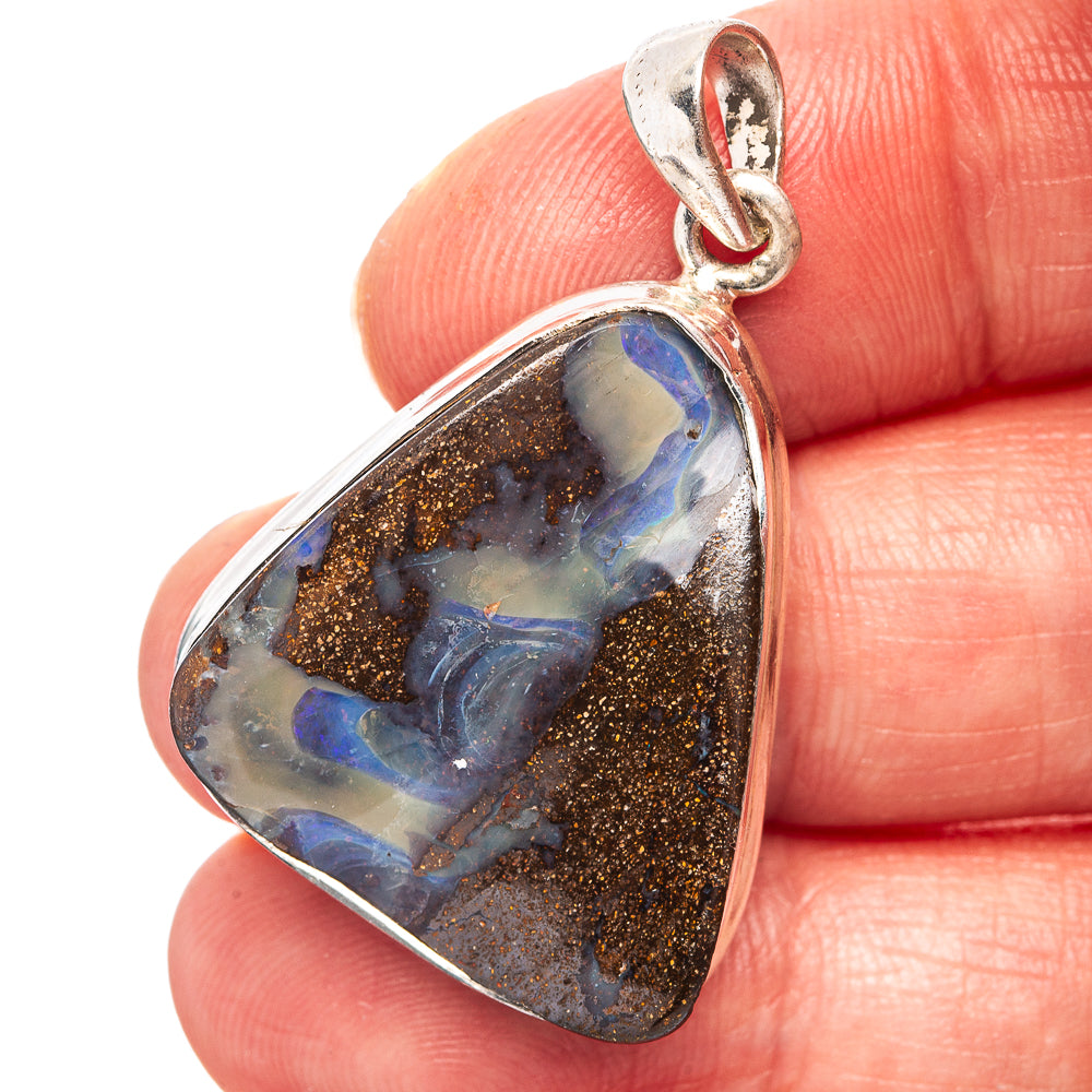 Boulder Opal Pendant 1 1/2" (.925 Sterling Silver)