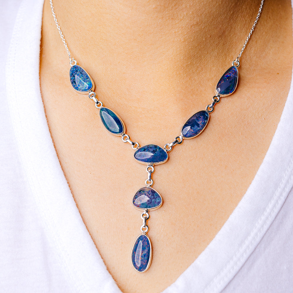 Triplet Opal Necklace 17 (925 Sterling Silver) N90184