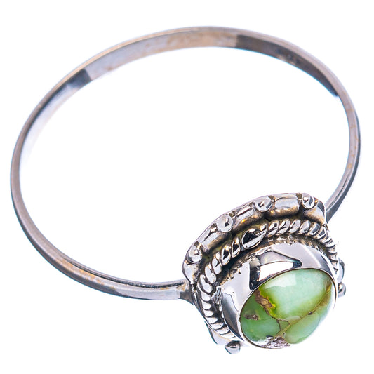 925 sterling silver ring with oval green gemstone cabochon and braided band detail