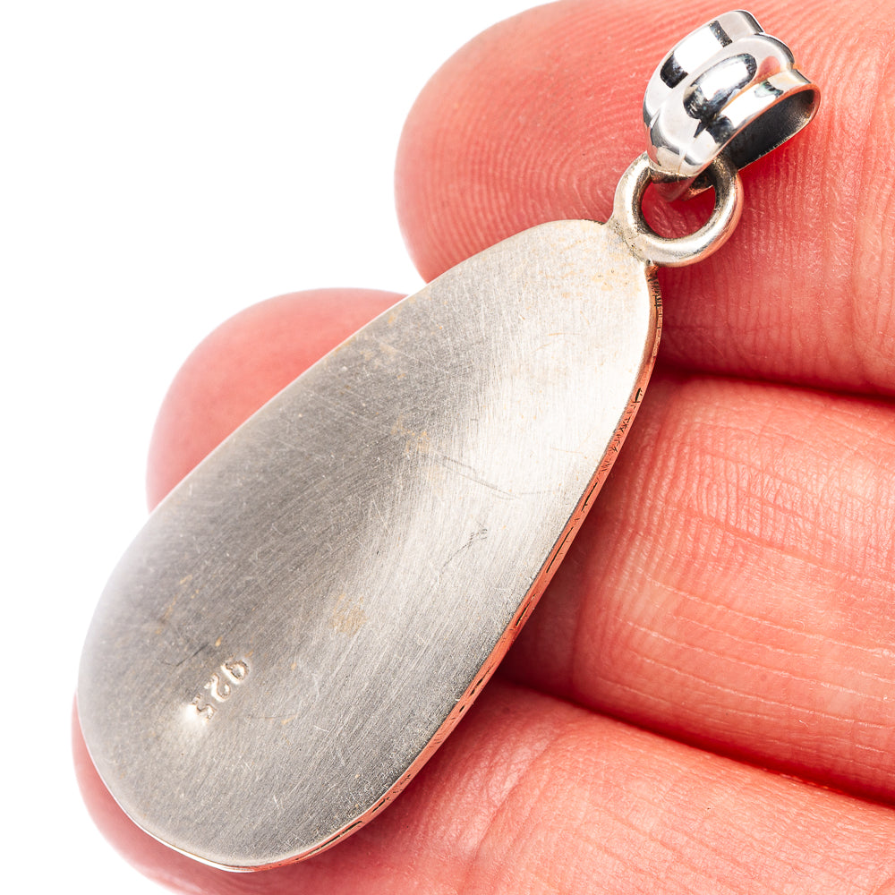 Sterling silver pendant back with engraved markings and hinged top bail