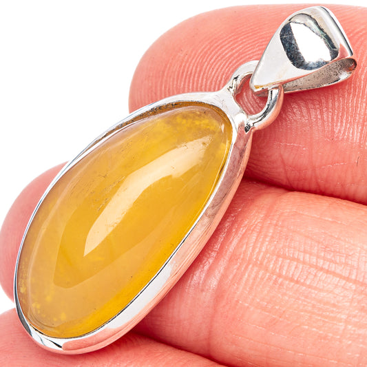 Amber Pendant 1 3/8" (925 Sterling Silver) P42408