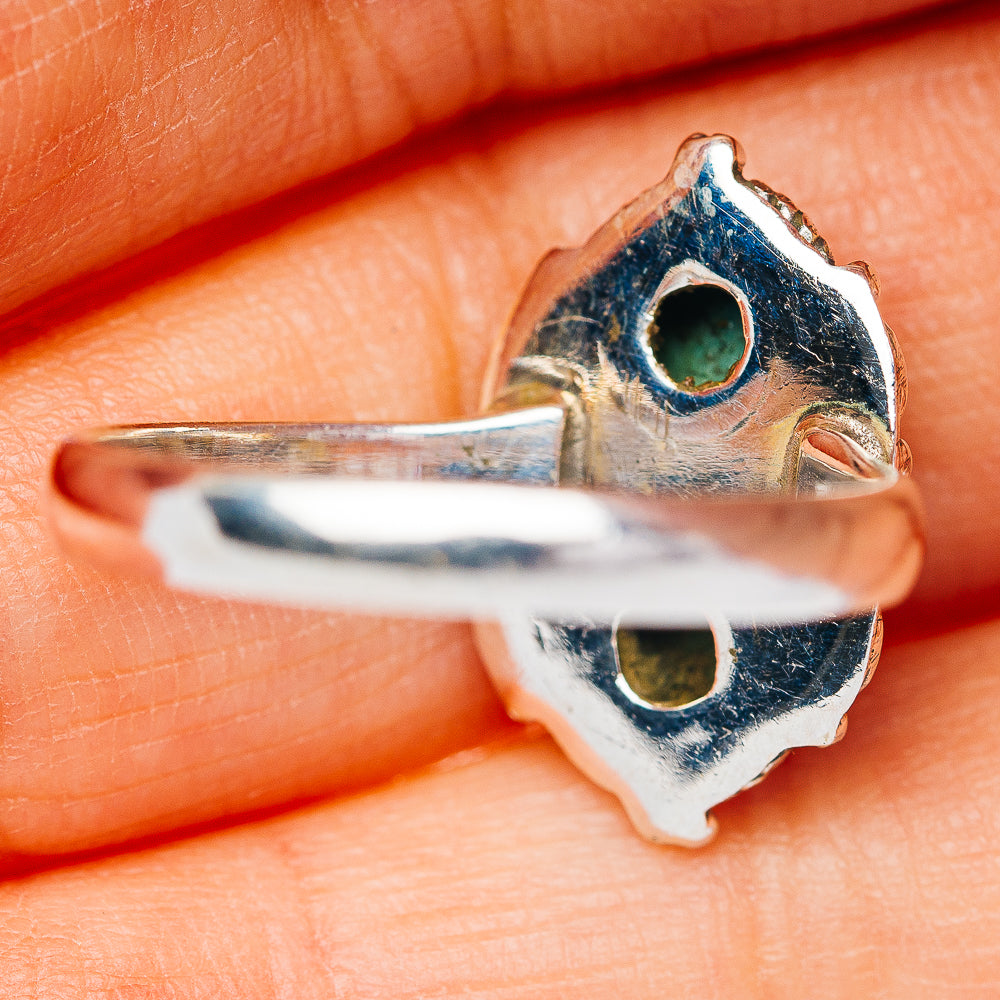 Southwestern Style Kingman Turquoise Ring Size 7.75 (.925 Sterling Silver)