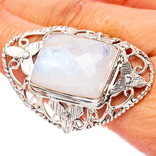 Signature Rainbow Moonstone Ring Size 9 (925 Sterling Silver) R3544