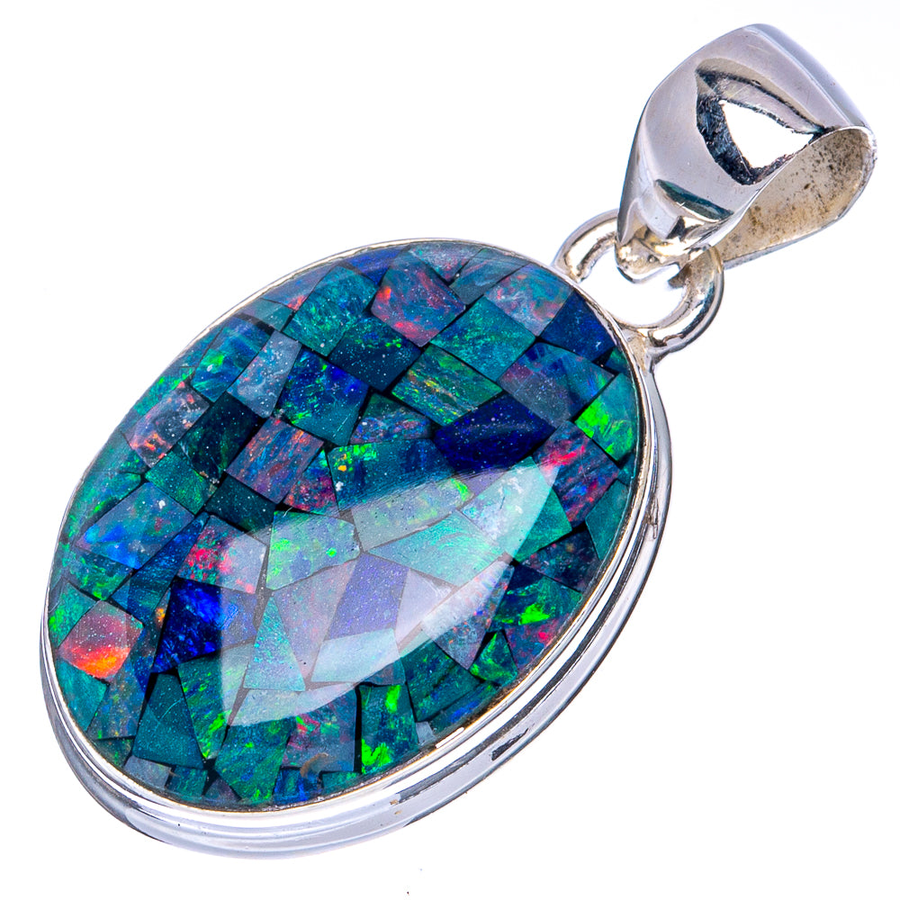 Rare Triplet Opal Pendant 1 1/4" (925 Sterling Silver) P41328