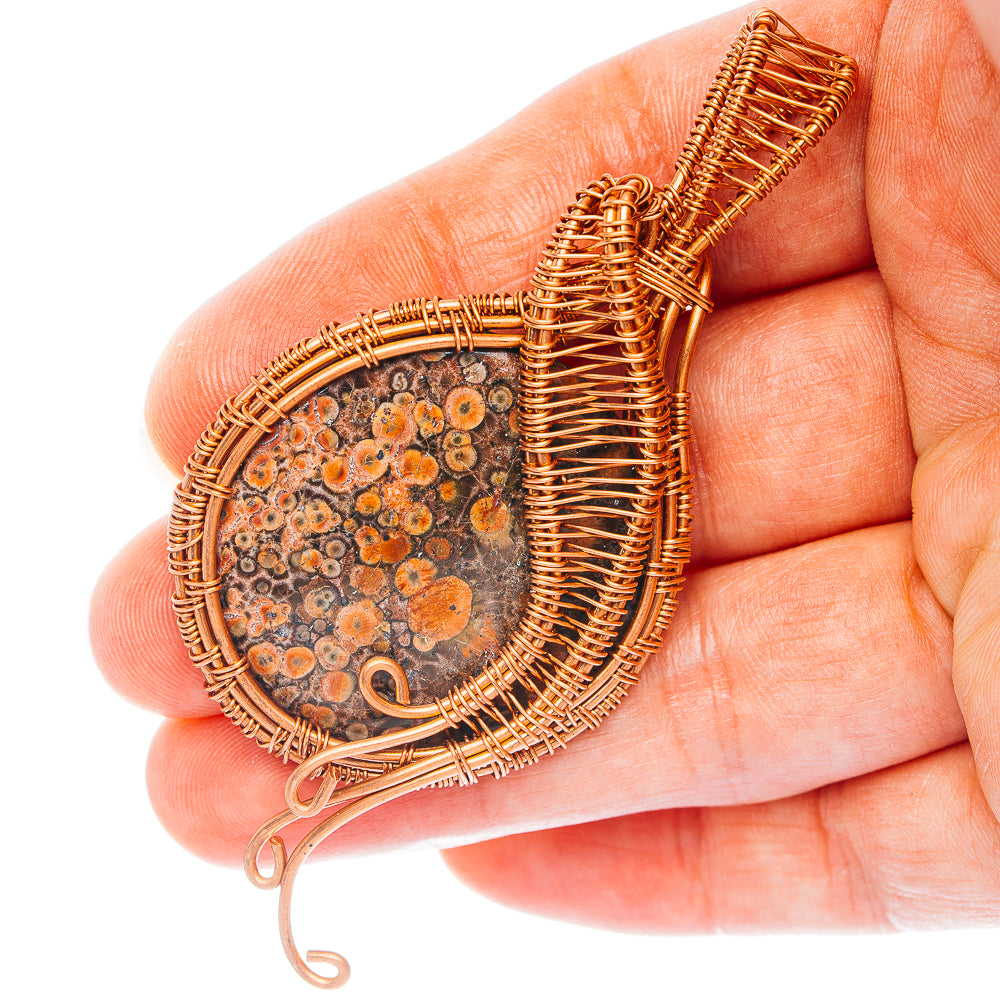 Asteroid Jasper Wire Wrap Pendant 3" (Copper)