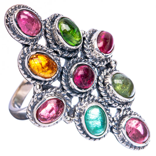 Signature Natural Tourmaline Ring Size 8 (925 Sterling Silver) R3549