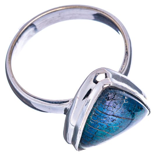 Sterling silver ring with blue opal teardrop gemstone on open band