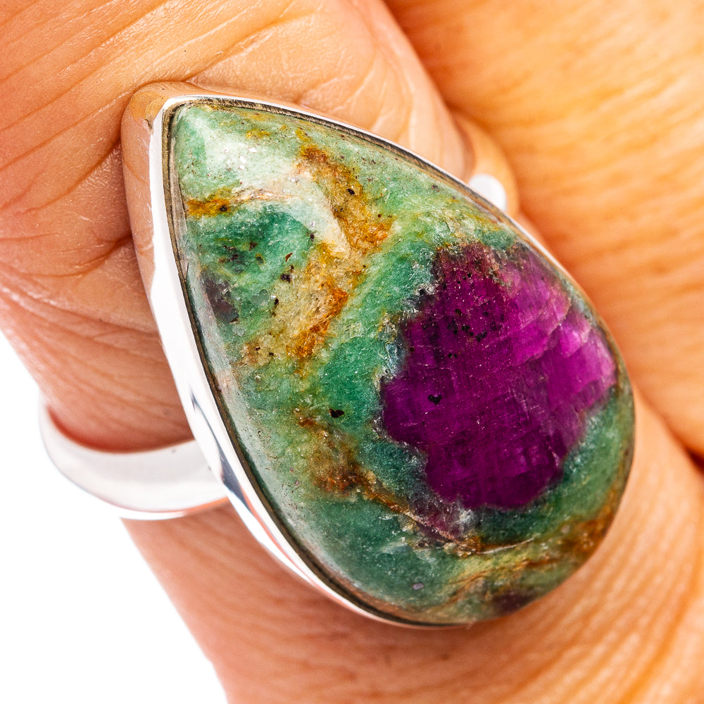 Premium Ruby Fuchsite Ring Size 8 Adjustable (.925 Sterling Silver)