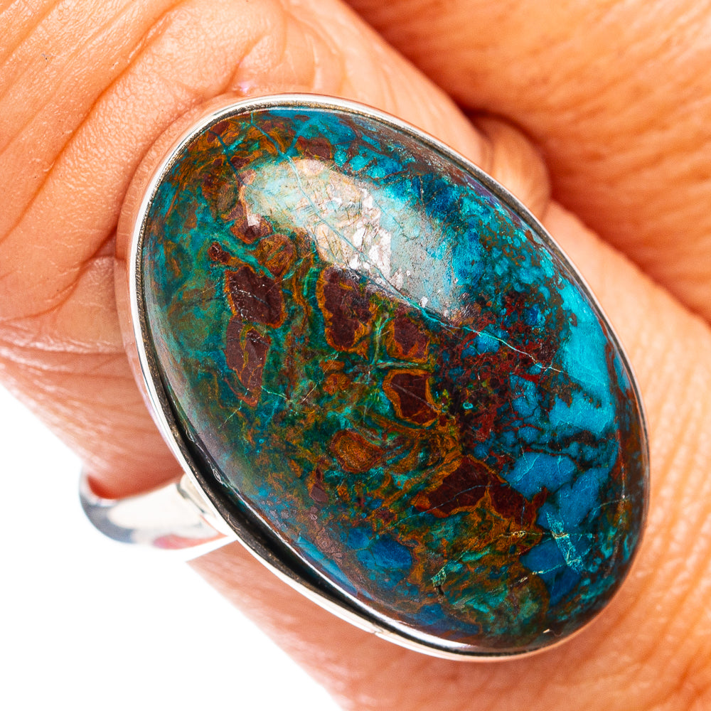 Premium Chrysocolla Ring Size 10 Adjustable (.925 Sterling Silver)