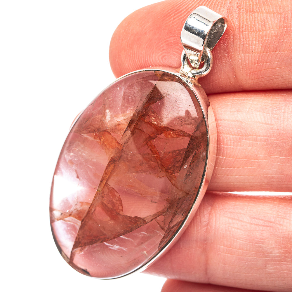 Hematite Quartz Pendant 1 7/8" (.925 Sterling Silver)