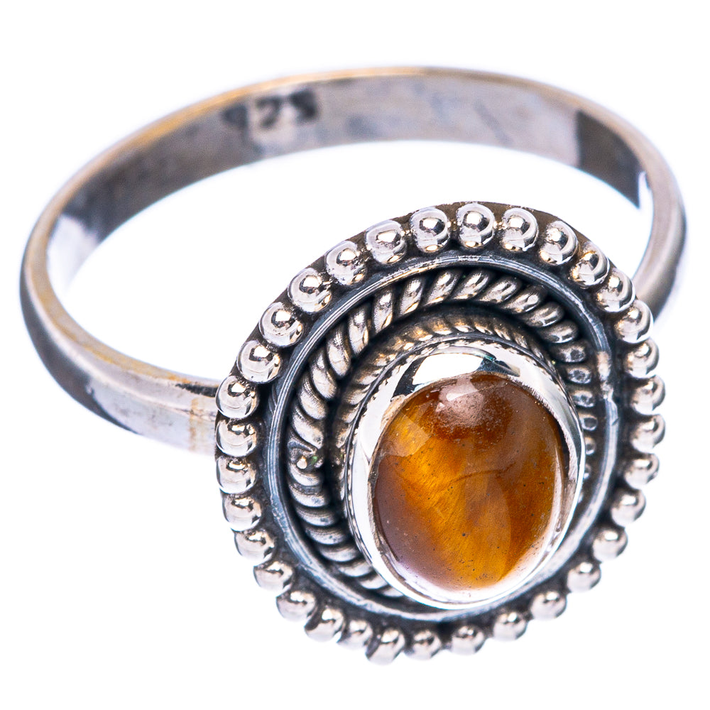 Tiger Eye Dainty Ring Size 6.5 (925 Sterling Silver) R5972