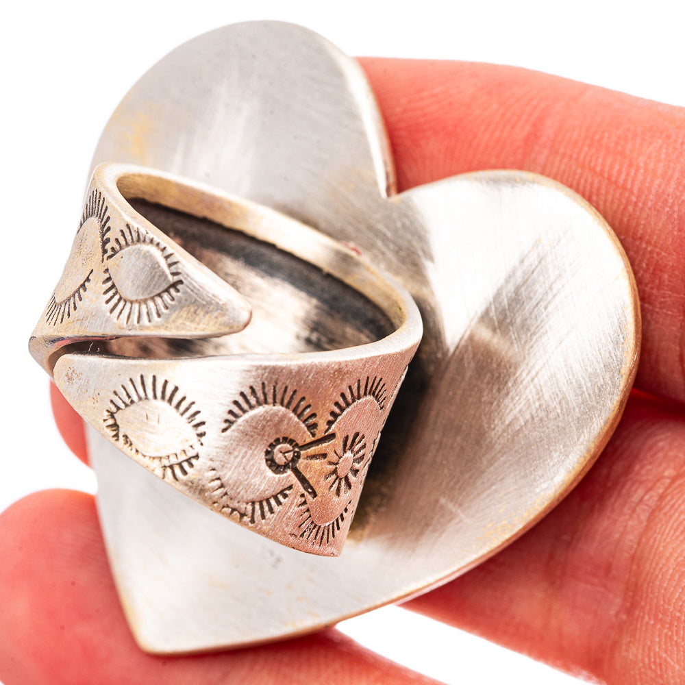 Exclusive Sonoran Gold Turquoise Ring Size 7 Adjustable (.925 Sterling Silver)
