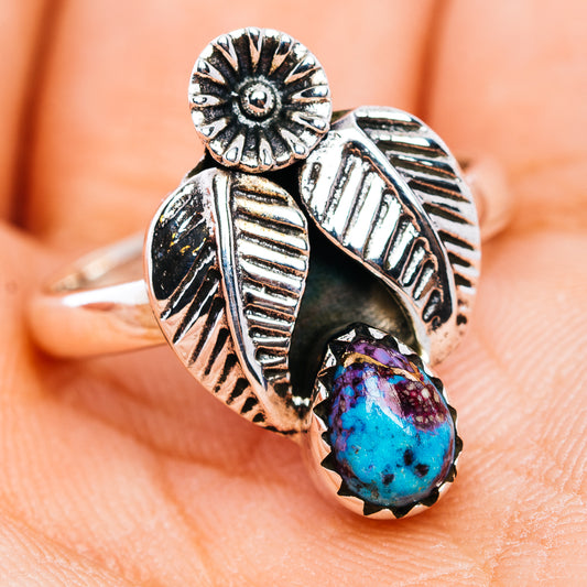 Purple Copper Turquoise Ring Size 6.75 (.925 Sterling Silver)