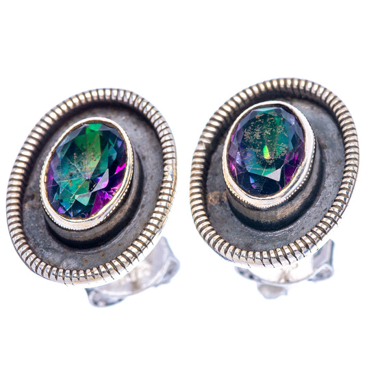 Mystic Topaz Dainty Earrings 1/2" (925 Sterling Silver) E2011