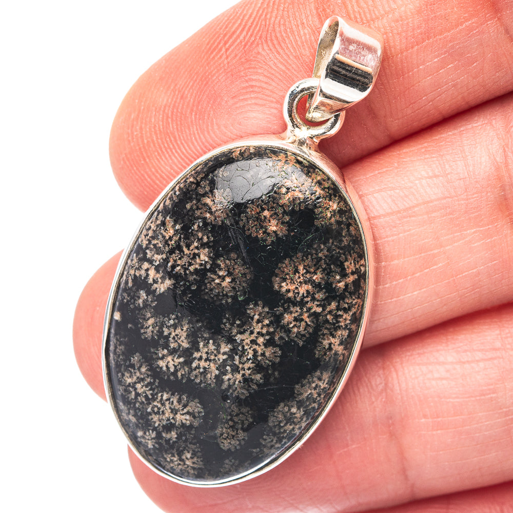 Firecracker Obsidian Pendant 1 5/8" (.925 Sterling Silver)
