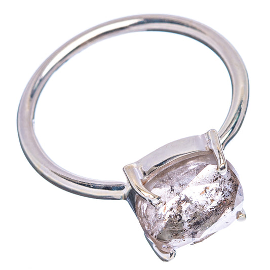 Oval cacoxenite sterling silver ring with raised bezel and four corner prongs
