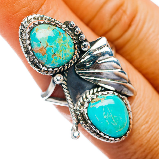 Exclusive Southwestern Style Royston Turquoise Ring Size 7.75 (.925 Sterling Silver)