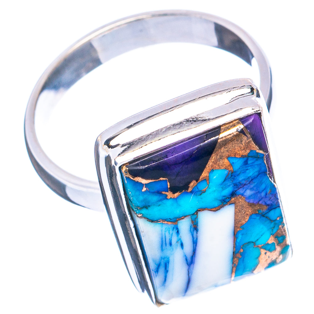 Ice Blue Dahlia Mohave Turquoise Ring Size 6.75 (.925 Sterling Silver)