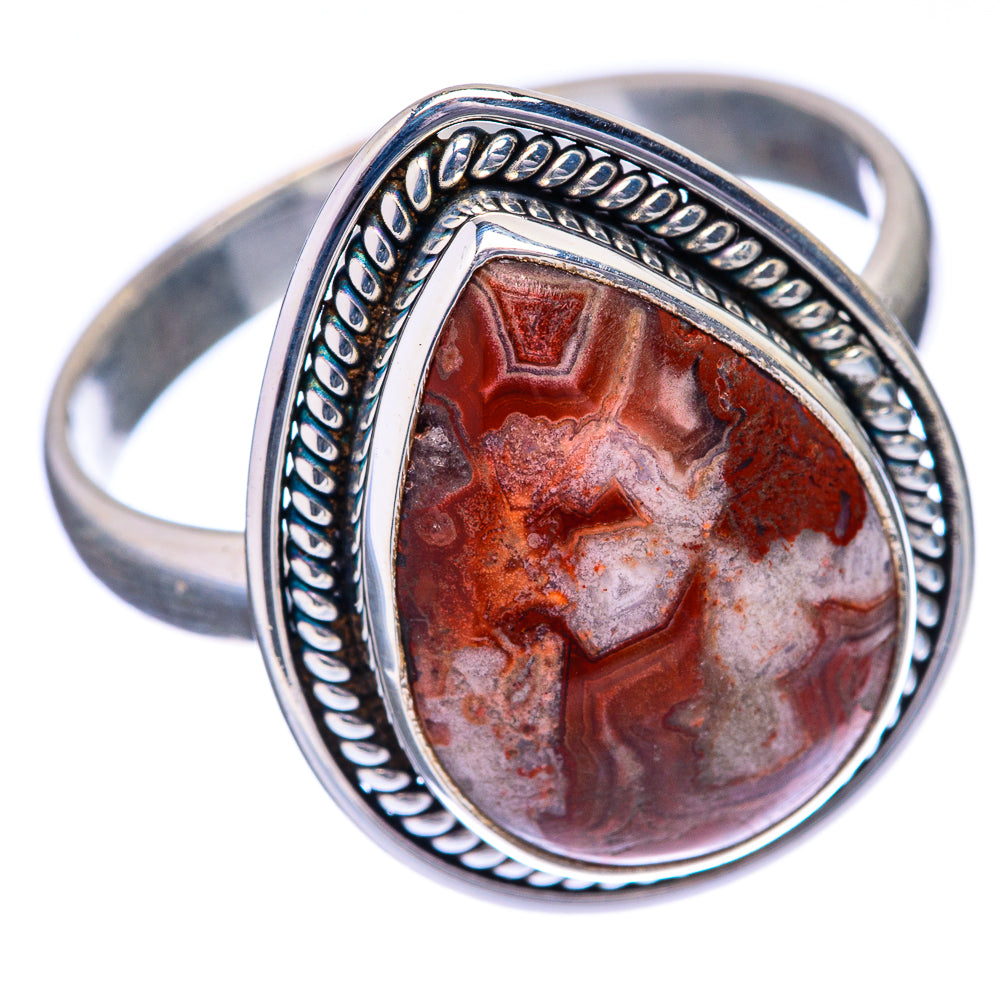 Crazy Lace Agate Ring Size 11.5 (925 Sterling Silver) R142623
