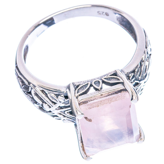 Rose Quartz Ring Size 8.25 (925 Sterling Silver) R4832