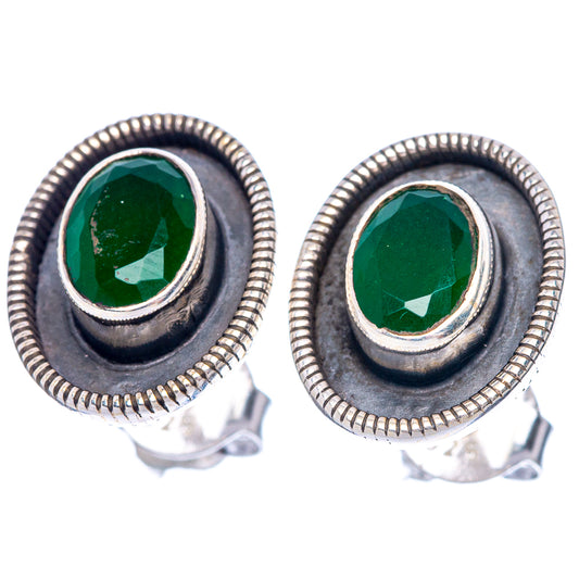 Green Sillimanite Dainty Earrings 1/2" (925 Sterling Silver) E2005