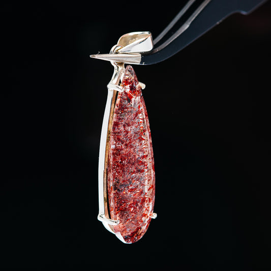 35.92ct Faceted Lepidocrocite Pendant 1 3/4" (.925 Sterling Silver)
