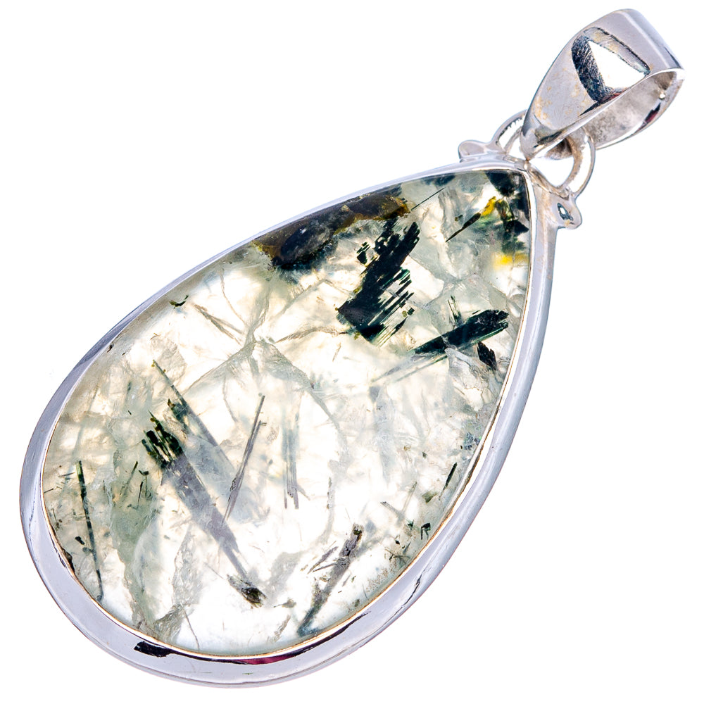 Prehnite Pendant 1 5/8" (.925 Sterling Silver)