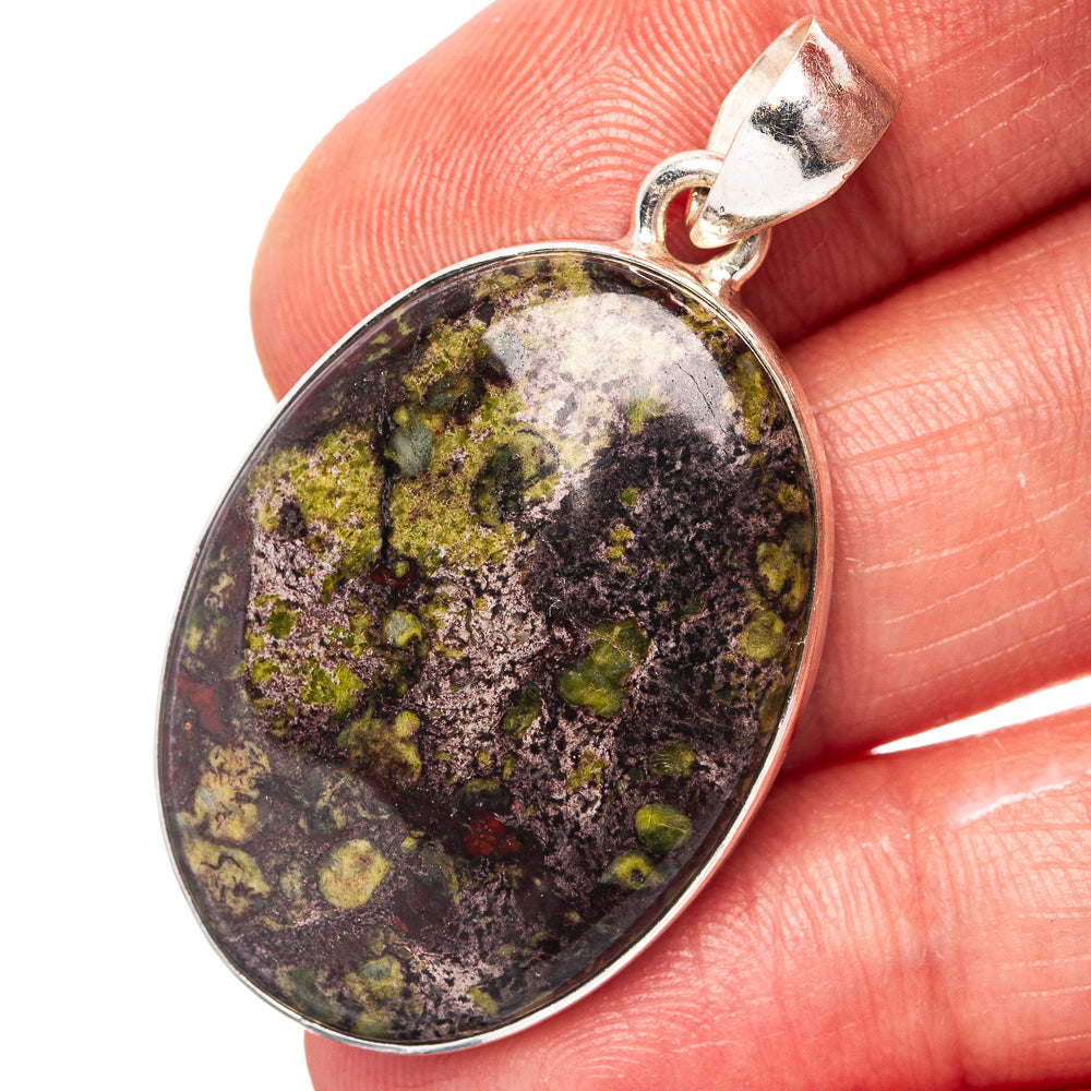 Dragon's Blood Jasper Pendant 1 5/8" (.925 Sterling Silver)