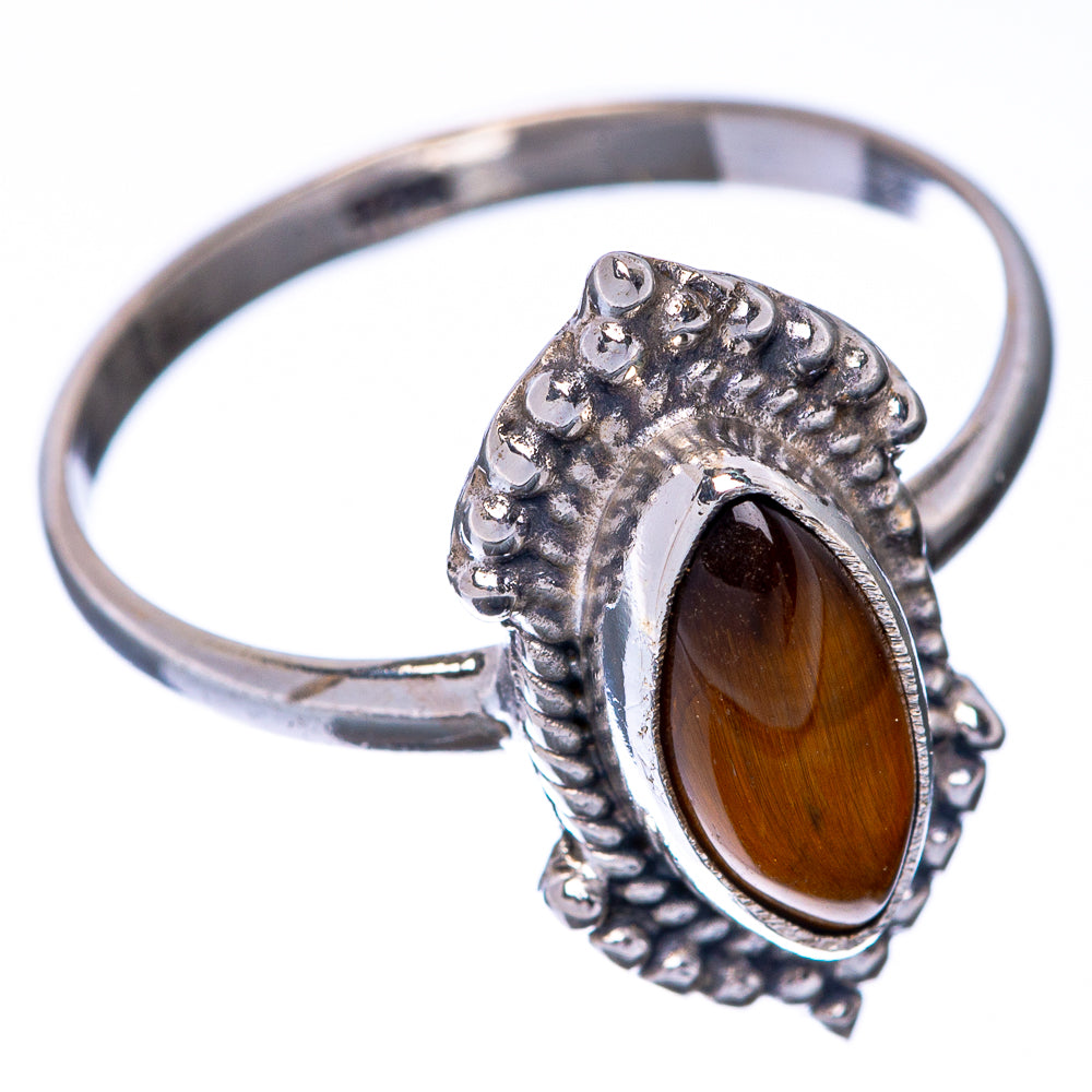 Tiger Eye Dainty Ring Size 7.25 (925 Sterling Silver) R145210