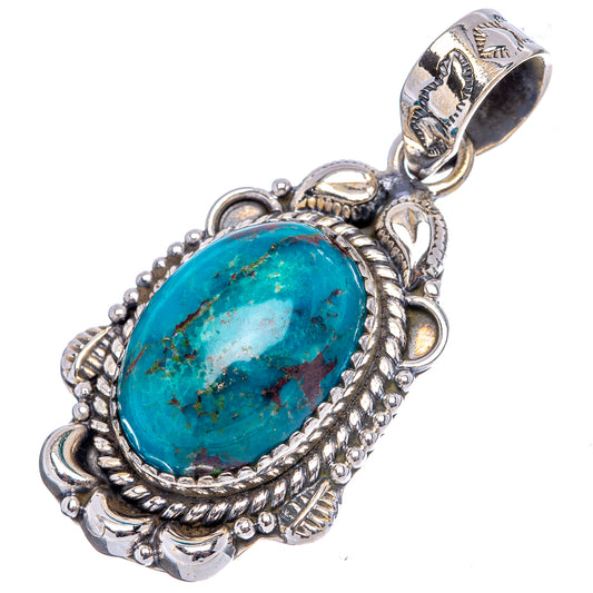 Oval turquoise pendant charm with detailed .925 sterling silver filigree bezel