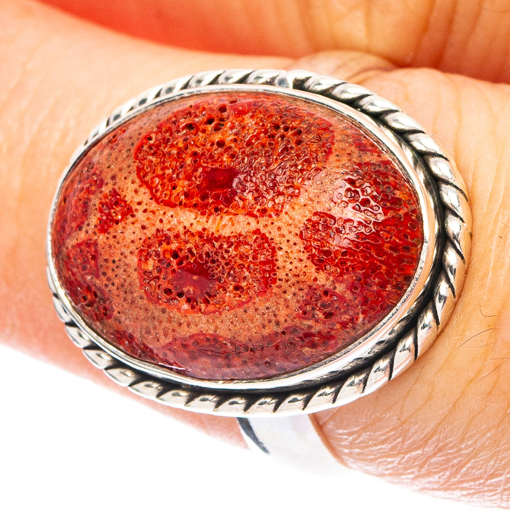 Sponge Coral 925 Sterling Silver Ring Size 7 (925 Sterling Silver) R6052