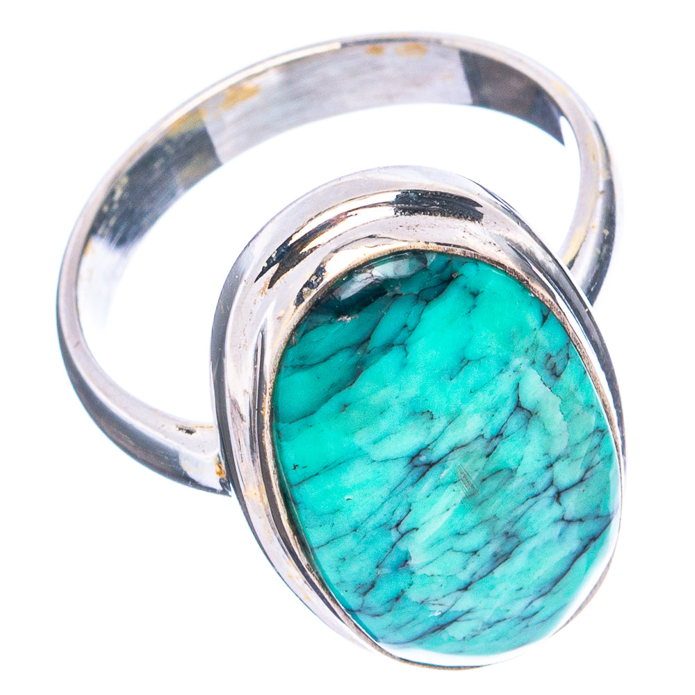 Rare Black Bridge Variscite Ring Size 7.5 (.925 Sterling Silver)