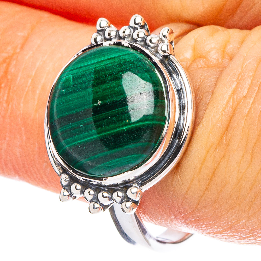 Malachite 925 Sterling Silver Premium Ring Size 7.75 (925 Sterling Silver) R6490